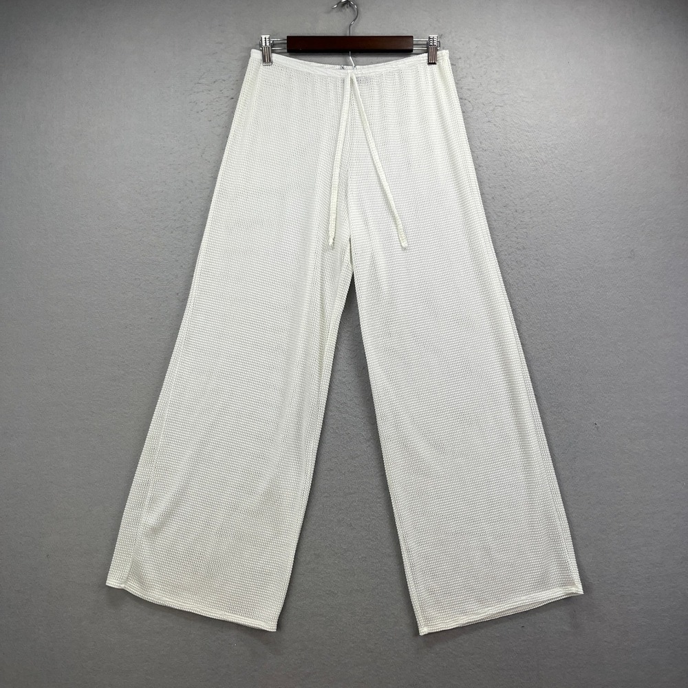Jordan Taylor Beach Cover Up Pants Womens Large White Mesh Baggy Swim Resort
